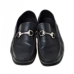 مملوكة مسبقًا حذاء لوفرز سالفاتوري فيراغامو سليب أون جلد أسود مقاس 43