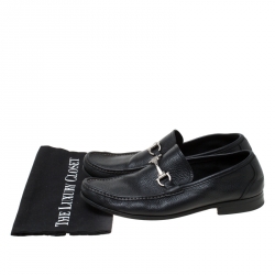 مملوكة مسبقًا حذاء لوفرز سالفاتوري فيراغامو سليب أون جلد أسود مقاس 43