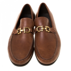 Pre Owned حذاء لوفرز سالفاتوري فيراغامو ماسون جلد بني مقاس 43