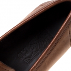 Pre Owned حذاء لوفرز سالفاتوري فيراغامو ماسون جلد بني مقاس 43