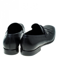 Pre Owned حذاء لوفرز سالفاتوري فيراغامو سهل الارتداء جلد أسود مقاس 42