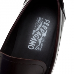 Pre Owned حذاء لوفرز سالفاتوري فيراغامو غانسيني جلد عنابي مقاس 45