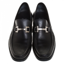 Salvatore Ferragamo Black Leather Mason Loafers Size 40