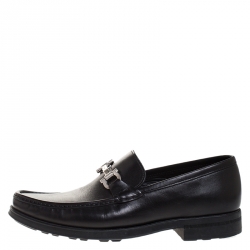 Salvatore Ferragamo Black Leather Mason Loafers Size 40