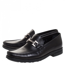 Salvatore Ferragamo Black Leather Mason Loafers Size 40
