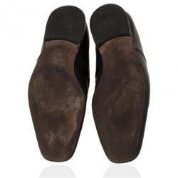 Pre Owned Salvatore Ferragamo Black Leather Gancino Bit Loafers Size 44