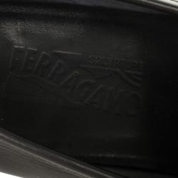 Pre Owned Salvatore Ferragamo Black Leather Gancino Bit Loafers Size 44
