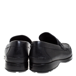 Pre Owned حذاء بيني لوفرز سالفاتوري فيراغامو جلد أسود مقاس 41.5