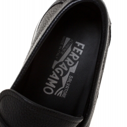 Pre Owned حذاء بيني لوفرز سالفاتوري فيراغامو جلد أسود مقاس 41.5