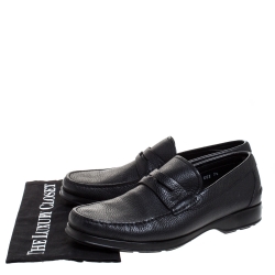 Pre Owned حذاء بيني لوفرز سالفاتوري فيراغامو جلد أسود مقاس 41.5