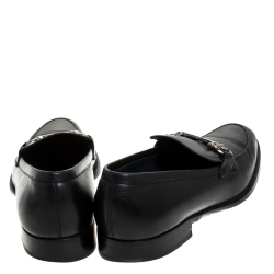 Pre Owned حذاء لوفرز سالفاتوري فيراغامو غانسيني بيت جلد أسود مقاس 44.5