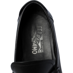 Salvatore Ferragamo Black Leather Gancini Bit Loafers Size 43