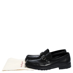 Salvatore Ferragamo Black Leather Gancini Bit Loafers Size 43