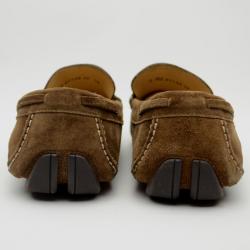 Pre Owned Salvatore Ferragamo Brown Suede Domenico Loafers Size 43