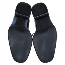 مملوكة مسبقًا Salvatore Ferragamo Black Leather Russel Cap Toe Oxfords Size 42