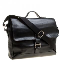 Salvatore Ferragamo Black Leather Briefcase