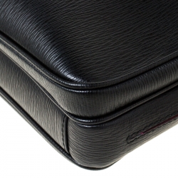 Pre Owned Salvatore Ferragamo Black/Red Leather Laptop Bag