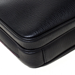 Pre Owned Salvatore Ferragamo Black/Red Leather Laptop Bag