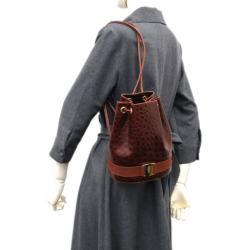 Salvatore Ferragamo Brown Embossed Leather Vara Backpack
