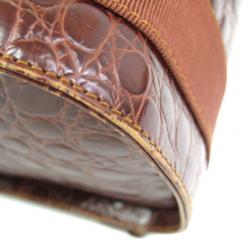 Salvatore Ferragamo Brown Embossed Leather Vara Backpack