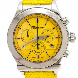 Pre Owned Salvatore Ferragamo Yellow Stainless Steel FF3030013 Men's Wristwatch 42 mm