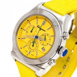 Pre Owned Salvatore Ferragamo Yellow Stainless Steel FF3030013 Men's Wristwatch 42 mm