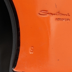 Pre Owned Santoni Black Leather Lace Up Oxfords Size 43