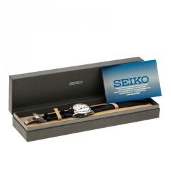 Seiko White Stainless Steel Presage Unlimited Enamel Men's Wristwatch 40 mm