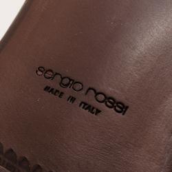 Pre Owned Sergio Rossi Brown Suede Loafers Size 44