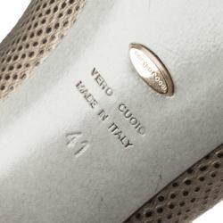 Pre Owned Sergio Rossi Metallic Embossed Leather Over The Knee Boots Size 41