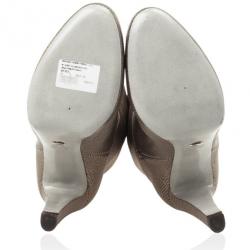 Pre Owned Sergio Rossi Metallic Embossed Leather Over The Knee Boots Size 41