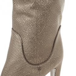 Pre Owned Sergio Rossi Metallic Embossed Leather Over The Knee Boots Size 41