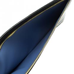 Smythson Black Leather Panama Zip Currency Case