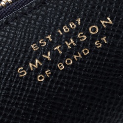 Smythson Dark Blue Leather Panama Pencil Case