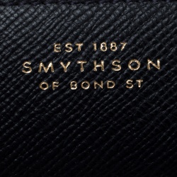 Smythson Dark Blue Leather Panama Pencil Case