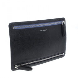 Pre Owned حافظة نقود سمثسون باناما بسحاب جلد سوداء