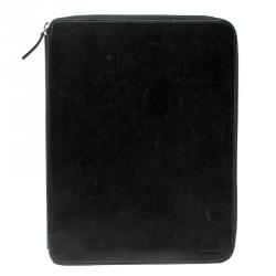 Smythson Black Leather Panama A4 Zip Writing Folder