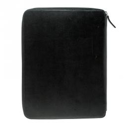 Smythson Black Leather Panama A4 Zip Writing Folder