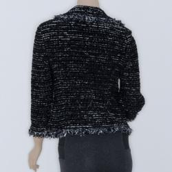 مملوكة مسبقًا St. John Black Stretch Tweed Knit Jacket US4