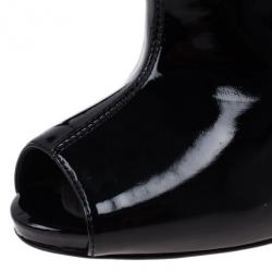 Pre Owned Stella McCartney Black Patent Leather and Suede Over The Knee Boots Size 37.5