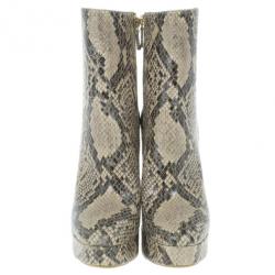 Pre Owned Stella McCartney Snake Effect Faux Leather Ankle Boots Size 39