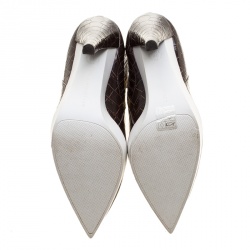 Pre Owned Stella McCartney Brown Croc Embossed Ankle Boots Size 39