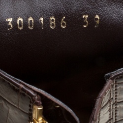 Pre Owned Stella McCartney Brown Croc Embossed Ankle Boots Size 39