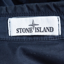 Stone Island Navy Blue Cotton Zip Front Jacket L