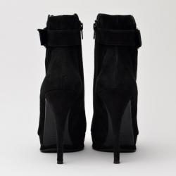 Stuart Weitzman Black Suede Platform Ankle Boots Size 39