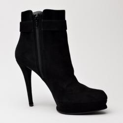 Stuart Weitzman Black Suede Platform Ankle Boots Size 39