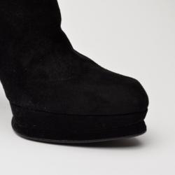 Stuart Weitzman Black Suede Platform Ankle Boots Size 39