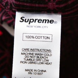 Pre Owned Supreme Brick Red Cotton Obama Print Bowling Shirt L