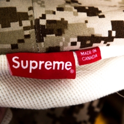 Supreme Tan Cotton Arc Logo Thermal Zip Up Sweatshirt L