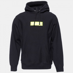 Supreme Black Rib Knit Box Logo Hoodie L